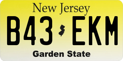 NJ license plate B43EKM