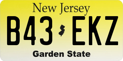 NJ license plate B43EKZ