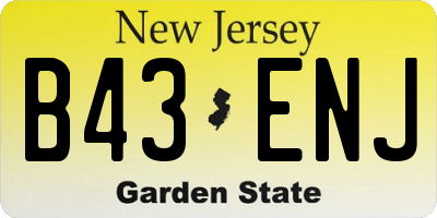NJ license plate B43ENJ