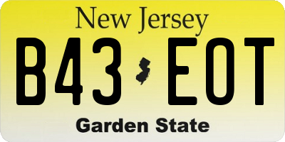 NJ license plate B43EOT