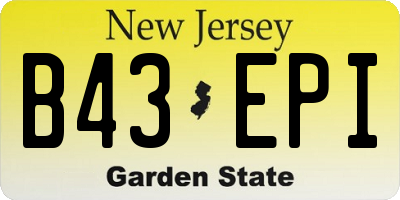 NJ license plate B43EPI