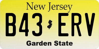 NJ license plate B43ERV