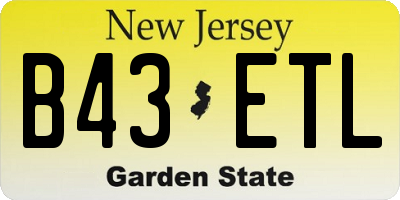 NJ license plate B43ETL