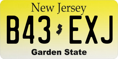NJ license plate B43EXJ