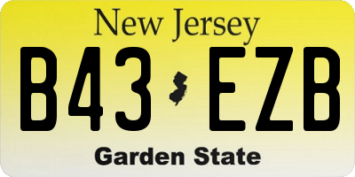 NJ license plate B43EZB