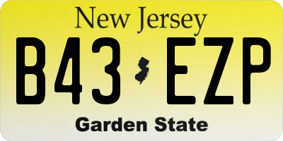 NJ license plate B43EZP