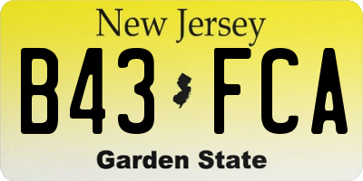 NJ license plate B43FCA