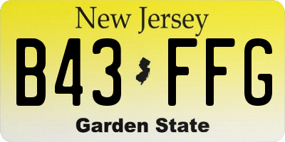 NJ license plate B43FFG