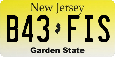 NJ license plate B43FIS