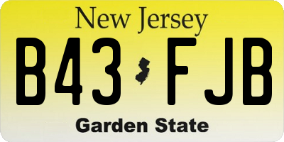 NJ license plate B43FJB