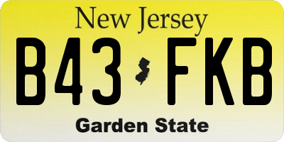 NJ license plate B43FKB