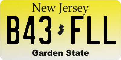 NJ license plate B43FLL