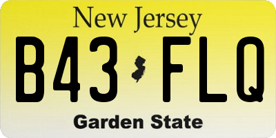 NJ license plate B43FLQ