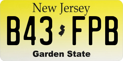 NJ license plate B43FPB