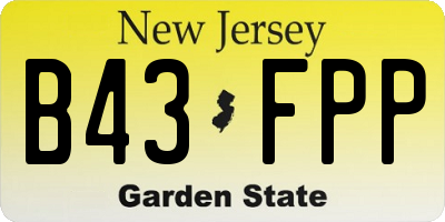 NJ license plate B43FPP