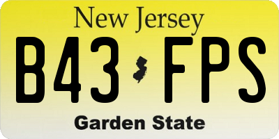 NJ license plate B43FPS