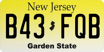 NJ license plate B43FQB
