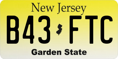 NJ license plate B43FTC
