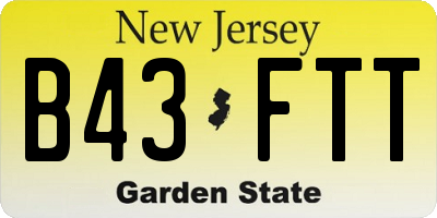 NJ license plate B43FTT