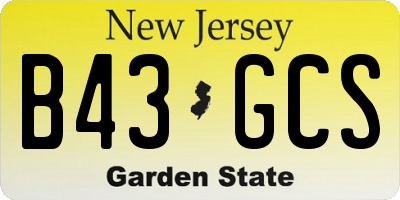 NJ license plate B43GCS