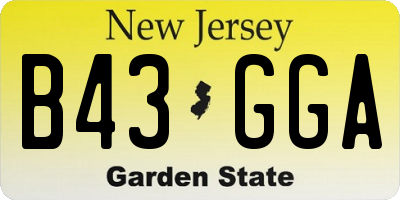 NJ license plate B43GGA