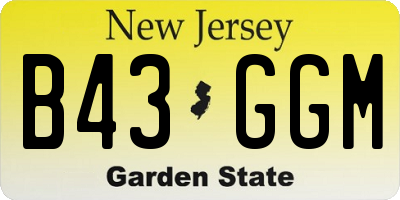 NJ license plate B43GGM