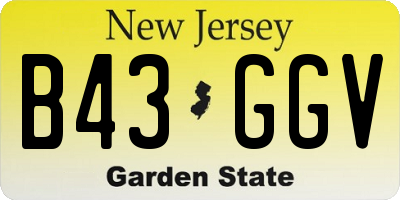 NJ license plate B43GGV
