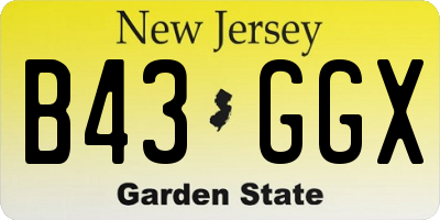 NJ license plate B43GGX