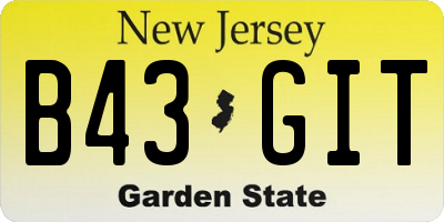 NJ license plate B43GIT