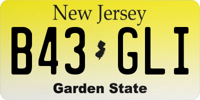 NJ license plate B43GLI