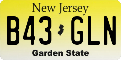 NJ license plate B43GLN