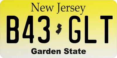 NJ license plate B43GLT