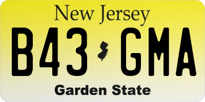 NJ license plate B43GMA
