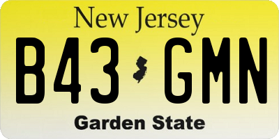 NJ license plate B43GMN