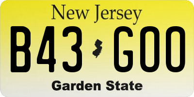 NJ license plate B43GOO