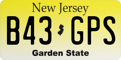 NJ license plate B43GPS