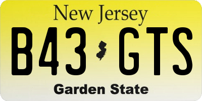 NJ license plate B43GTS