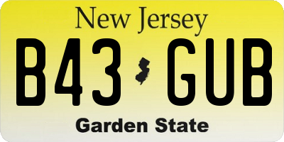 NJ license plate B43GUB