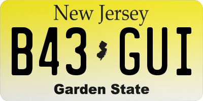 NJ license plate B43GUI