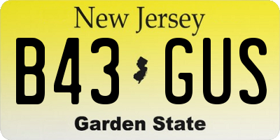 NJ license plate B43GUS