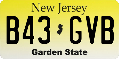 NJ license plate B43GVB