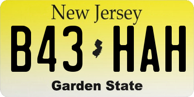 NJ license plate B43HAH