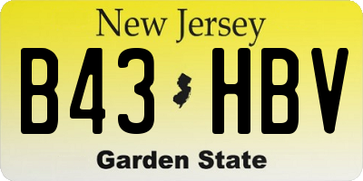 NJ license plate B43HBV