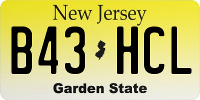 NJ license plate B43HCL