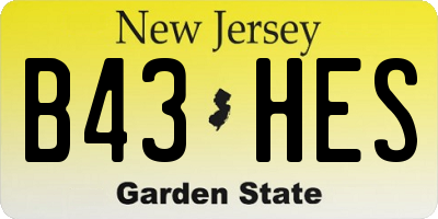 NJ license plate B43HES