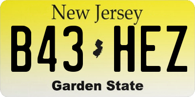 NJ license plate B43HEZ