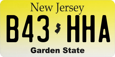 NJ license plate B43HHA