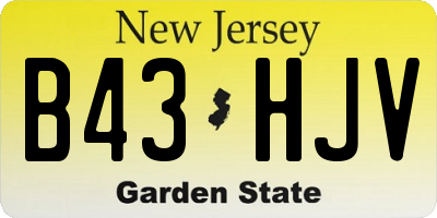 NJ license plate B43HJV
