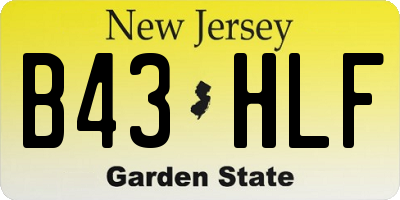 NJ license plate B43HLF