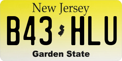 NJ license plate B43HLU